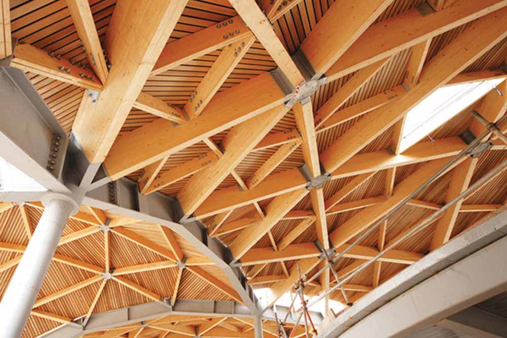 Roof constructed with sustainable timber